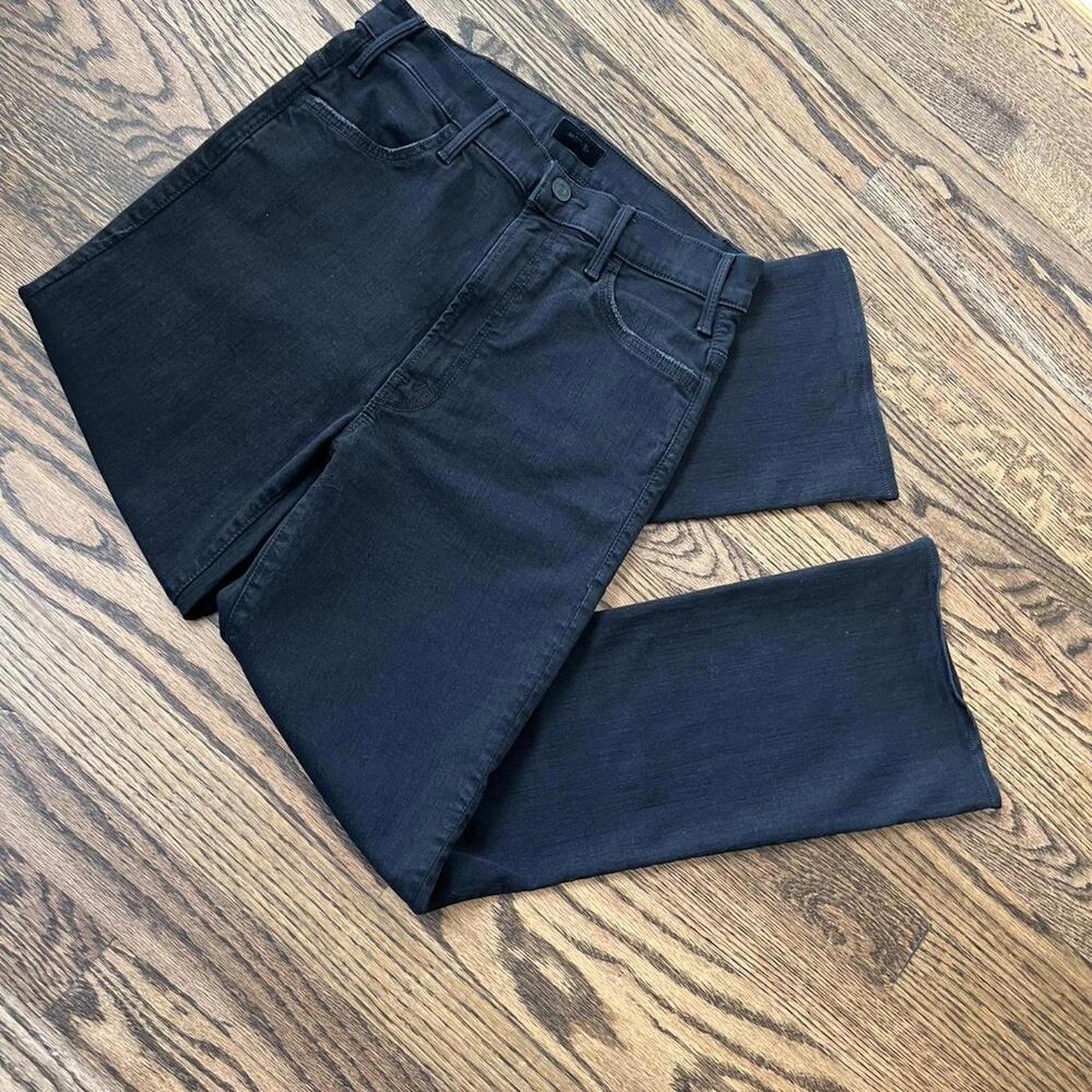 Black Hustler Ankle Fray high-waisted stretchy Mother jeans